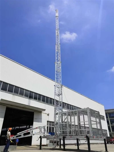 Antenntorn Gittertorn 25m Bärbar Cell På Hjul